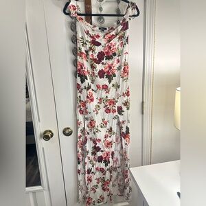 Ambiance Floral Dress with Red and Green Accents